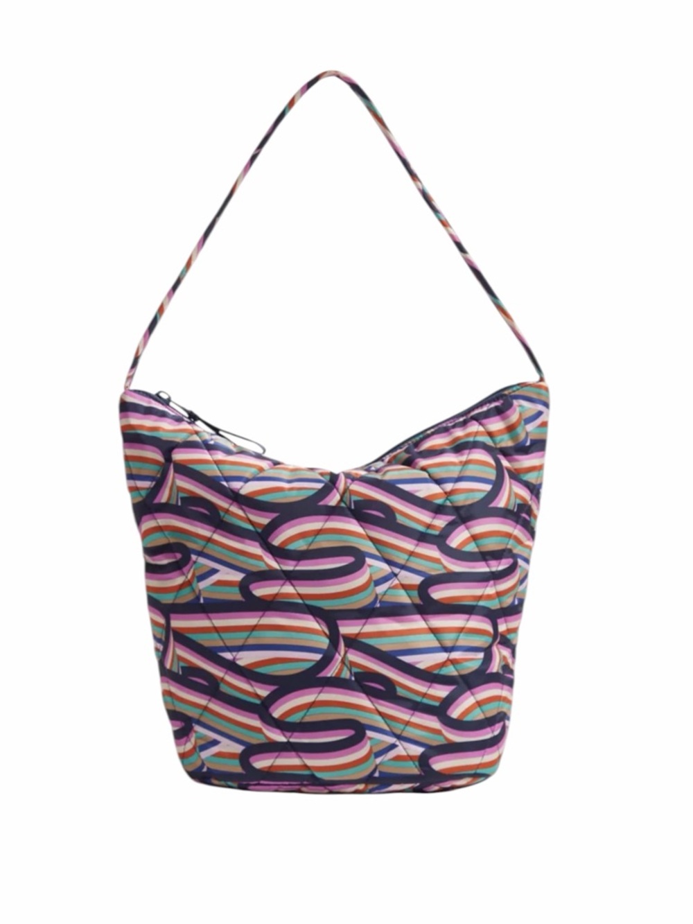 Vera Bradley Slouchy Bucket Shoulder Bag In Ultralight Retro Ribbons NWT